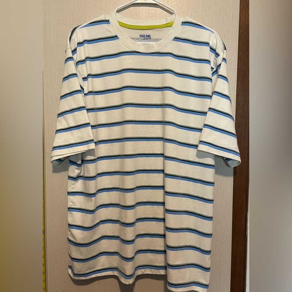 Highland Originals Blue and White Striped Men's Tee